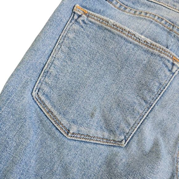 Frame Le High Jeans Women's 25 Blue Denim Frayed Hem‎ Ankle Zip Stretch Straight - Picture 9 of 9